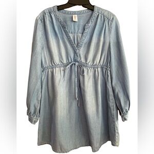 MAMA Maternite’ (Maternity) Lyocell chambray denim blouse Small